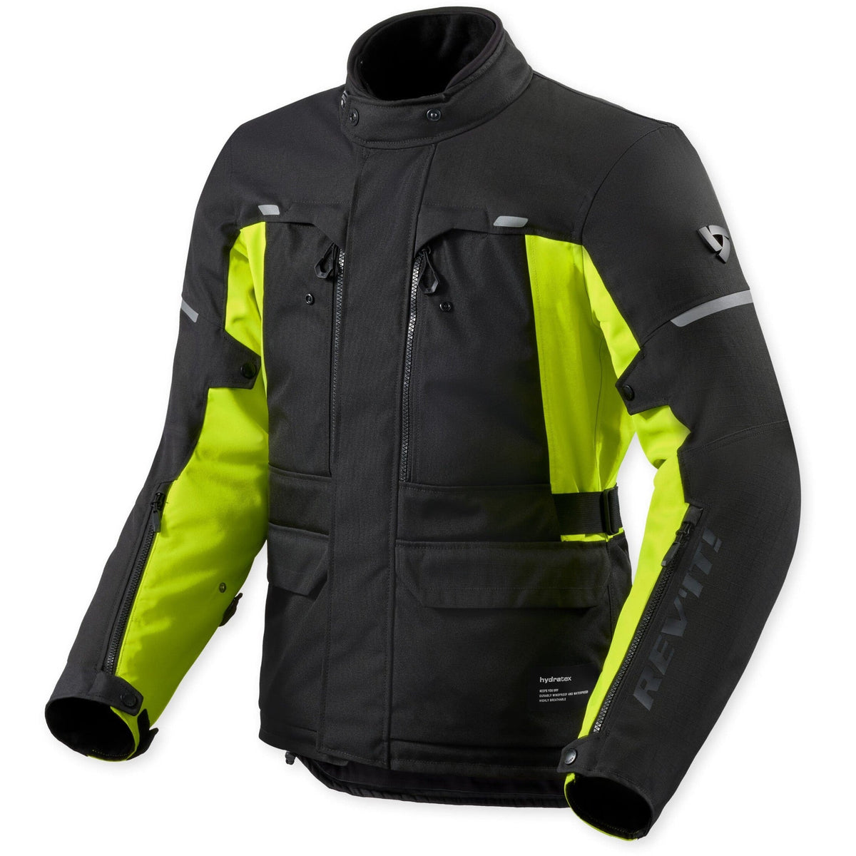 Revit Outback 5 H2O Textile Jacket Black / Neon Yellow front view