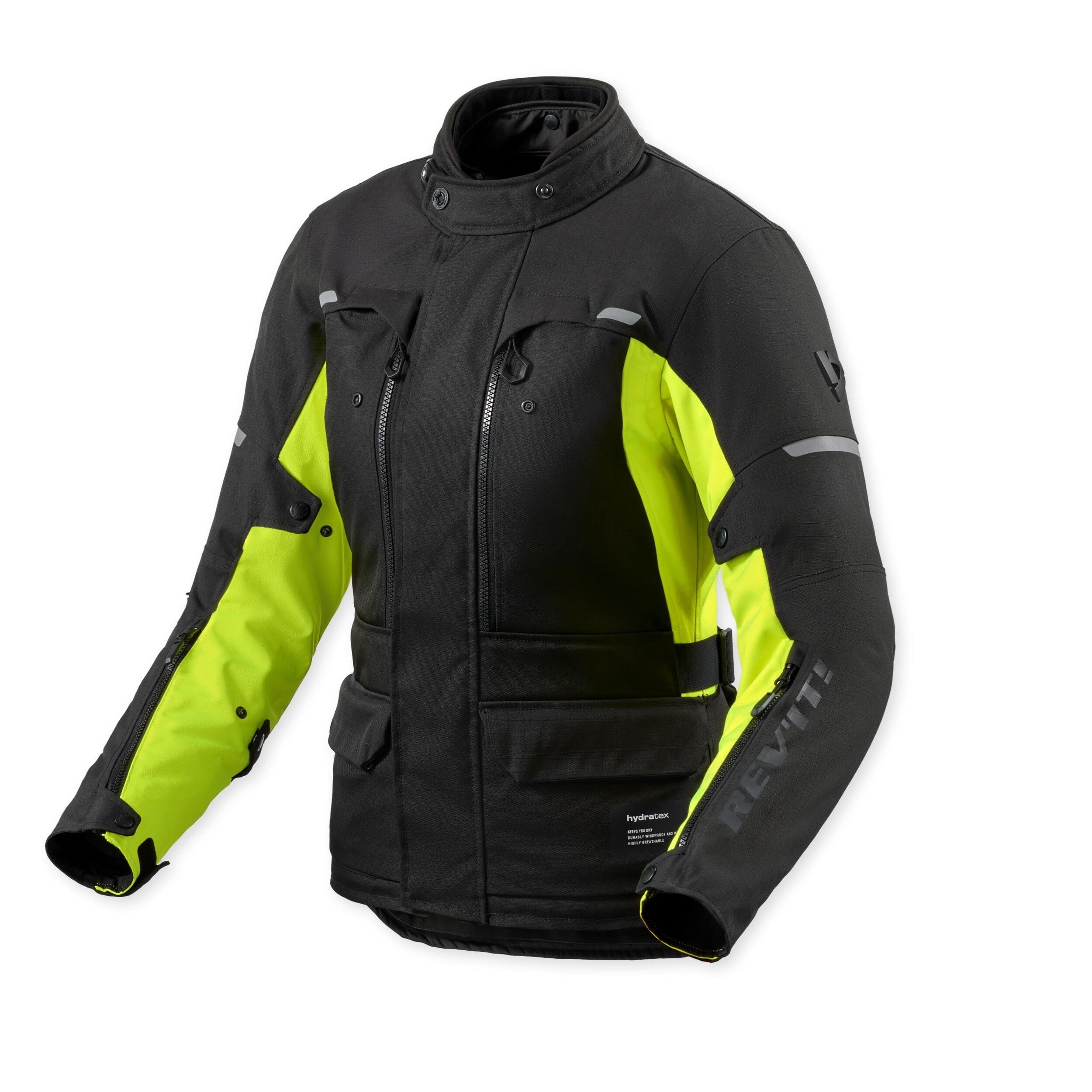 Revit Outback 5 H2O Ladies Textile Jacket Black / Neon Yellow front view