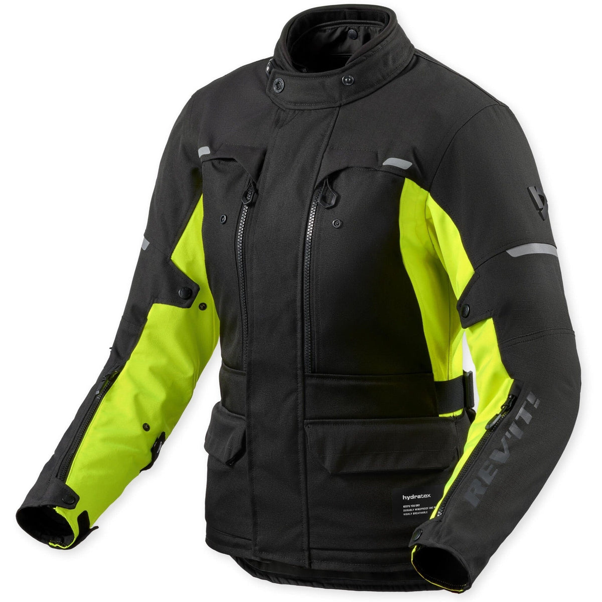 Revit Outback 5 H2O Ladies Textile Jacket Black / Neon Yellow front view
