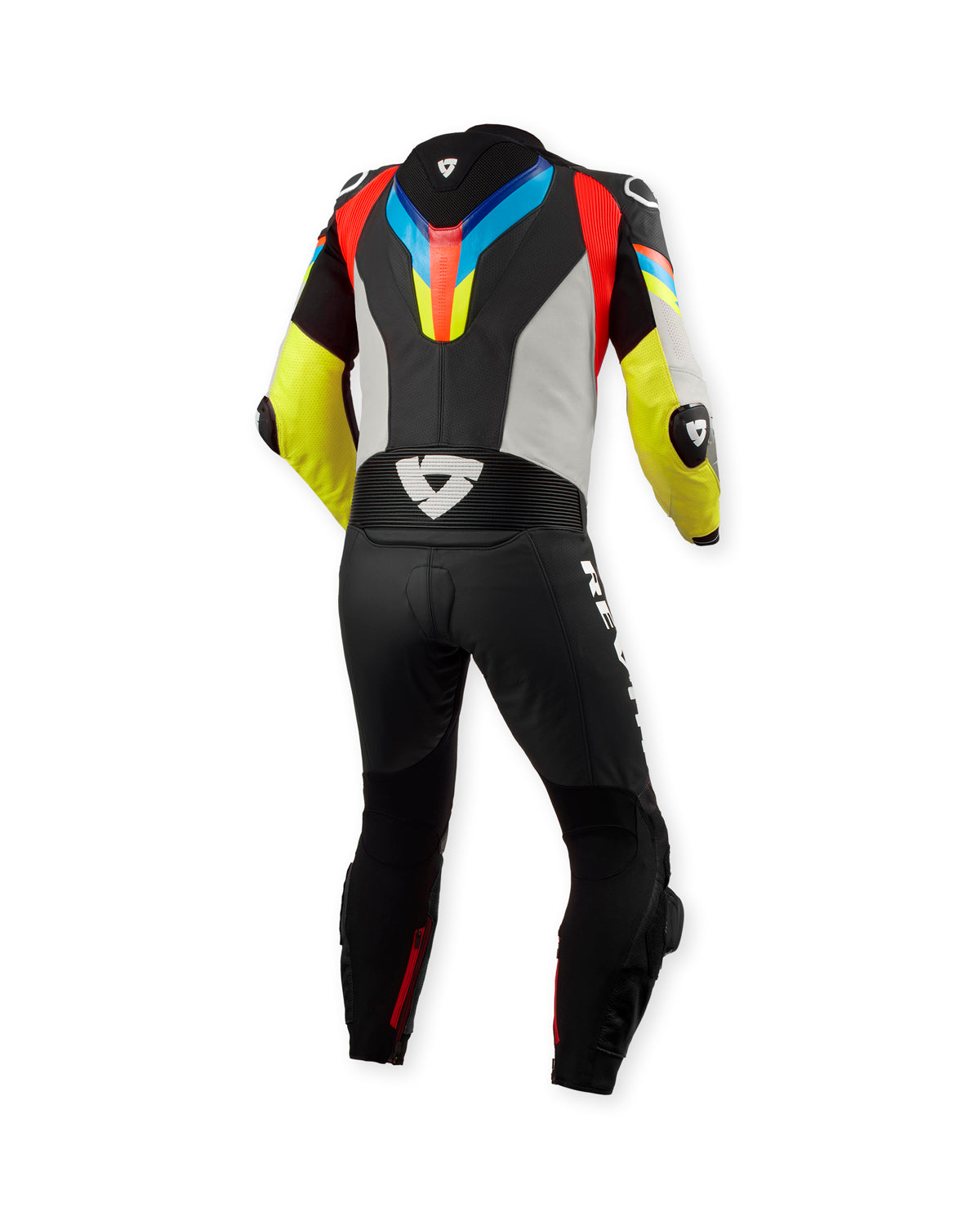 Revit Quantum 3 One Piece Leather Suit Light Grey / Neon Yellow FREE UK Delivery, FREE 365 Day Returns - Moto Central