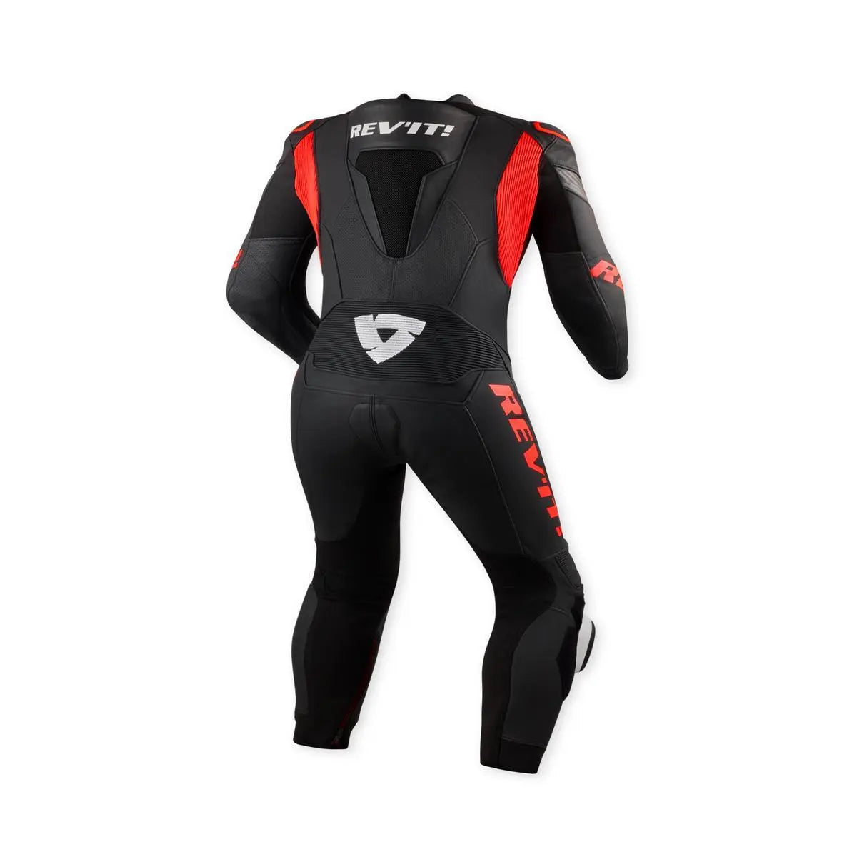 Revit Argon 3 One Piece Leather Suit Black / Neon Red FREE UK Delivery, FREE 365 Day Returns | Moto Central