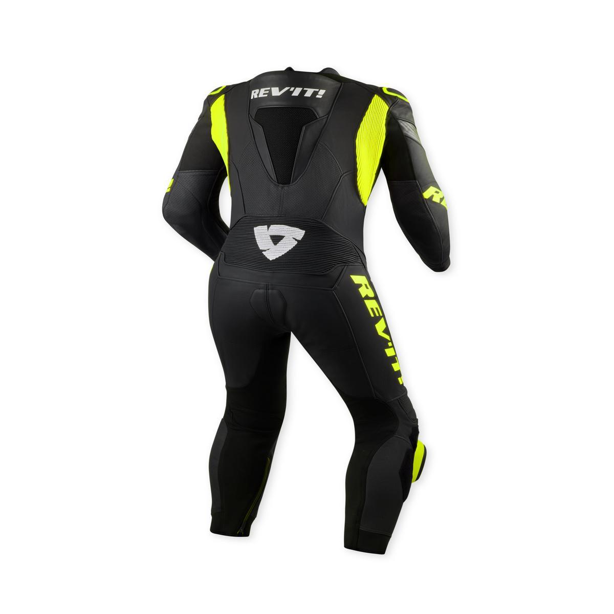 Revit Argon 3 One Piece Leather Suit Black / Neon Yellow FREE UK Delivery, FREE 365 Day Returns | Moto Central