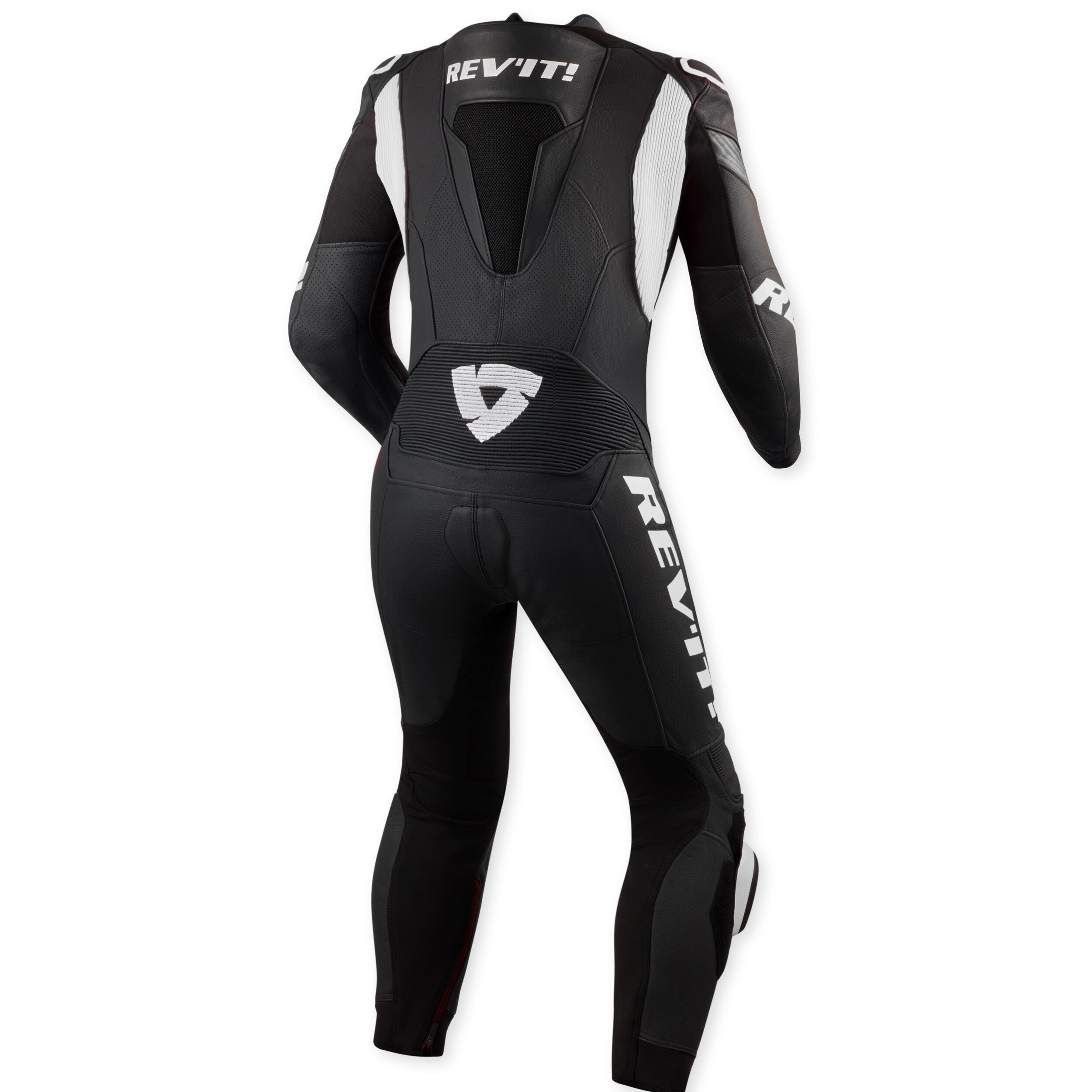 Revit Argon 3 One Piece Leather Suit Black / White back view