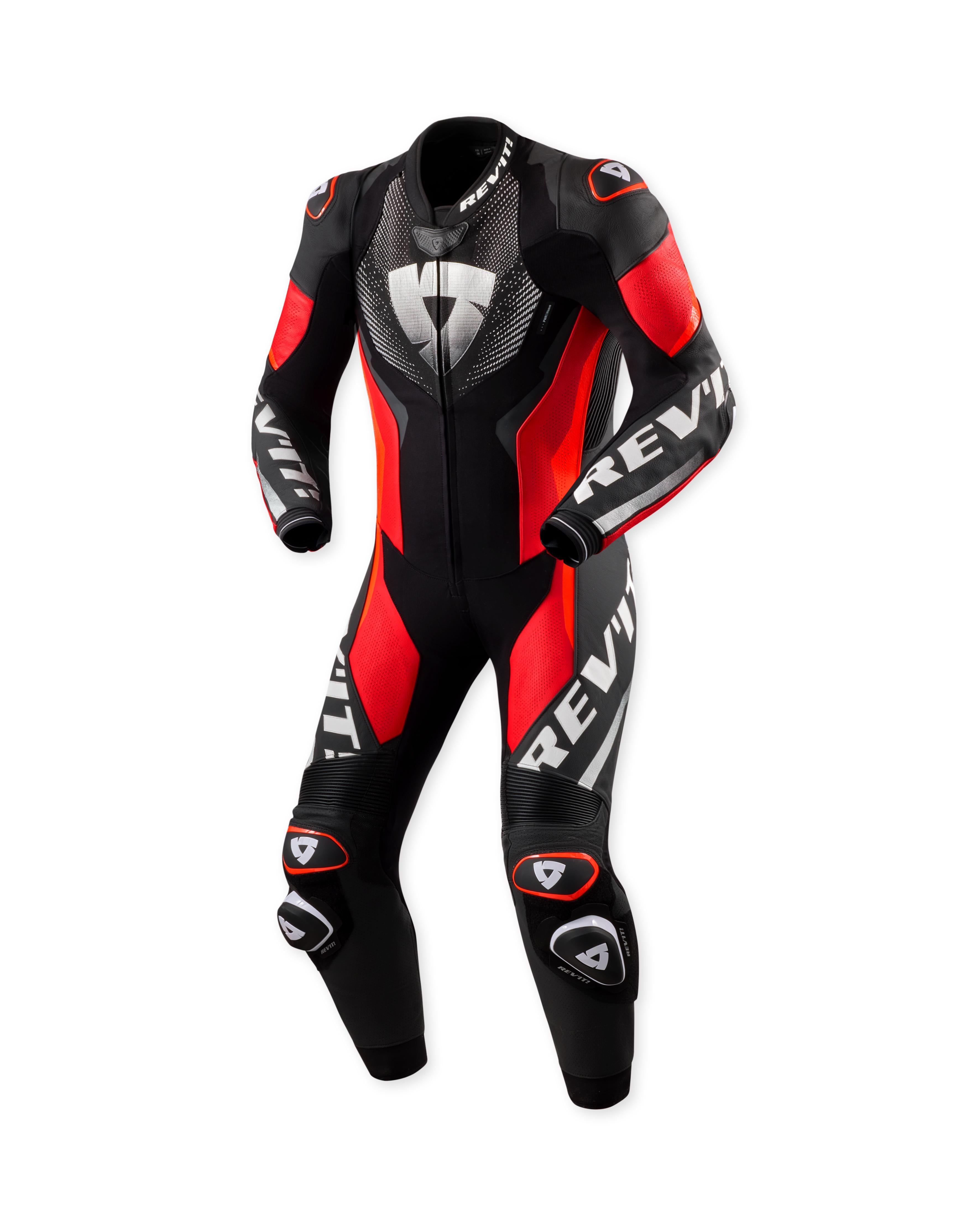 Revit Hyperspeed 3 One Piece Leather Suit Black / Neon Red FREE UK Delivery, FREE 365 Day Returns | Moto Central