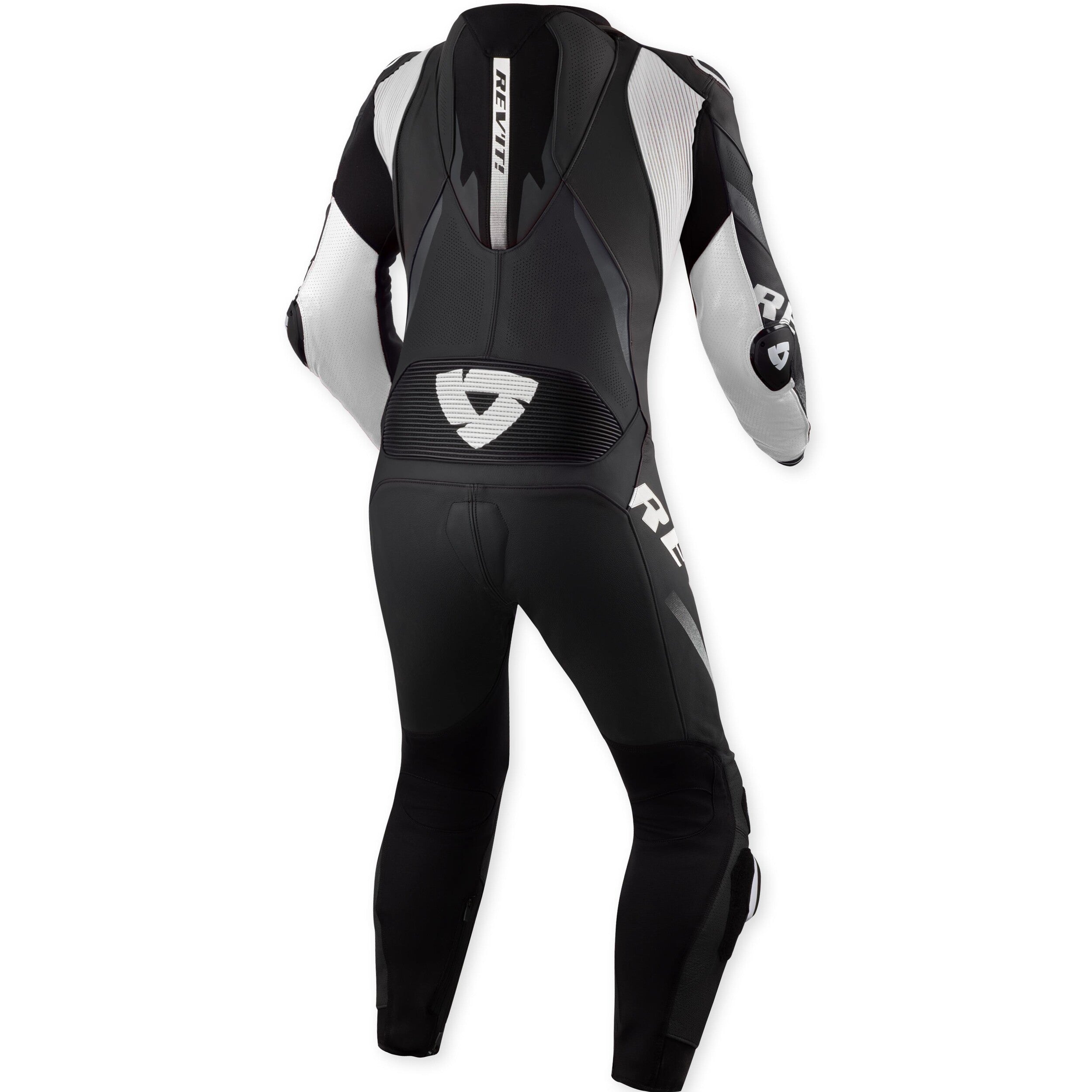 Revit Hyperspeed 3 One Piece Leather Suit Black / White back view