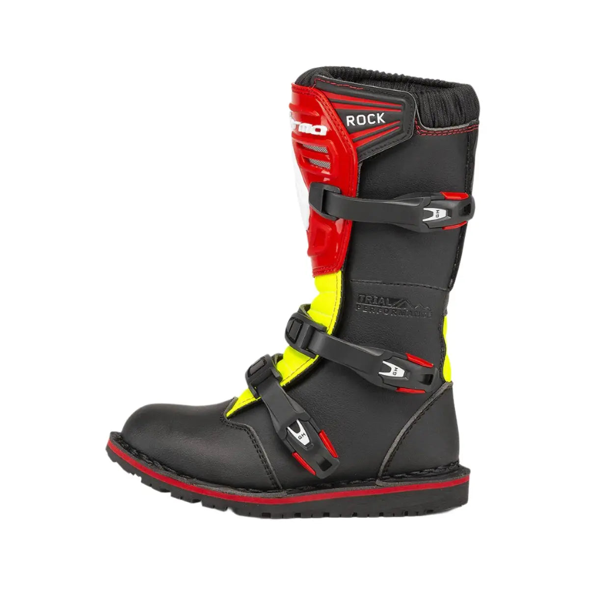 Forma Rock Kids Off-Road Boots Black / Red / Fluo Yellow  - FREE UK Shipping, FREE 365 Day Returns | Moto Central