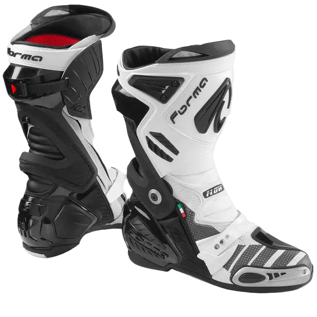 Forma Ice Pro Flow Boots Black / White FREE UK Delivery, FREE 365 Day Returns | Moto Central