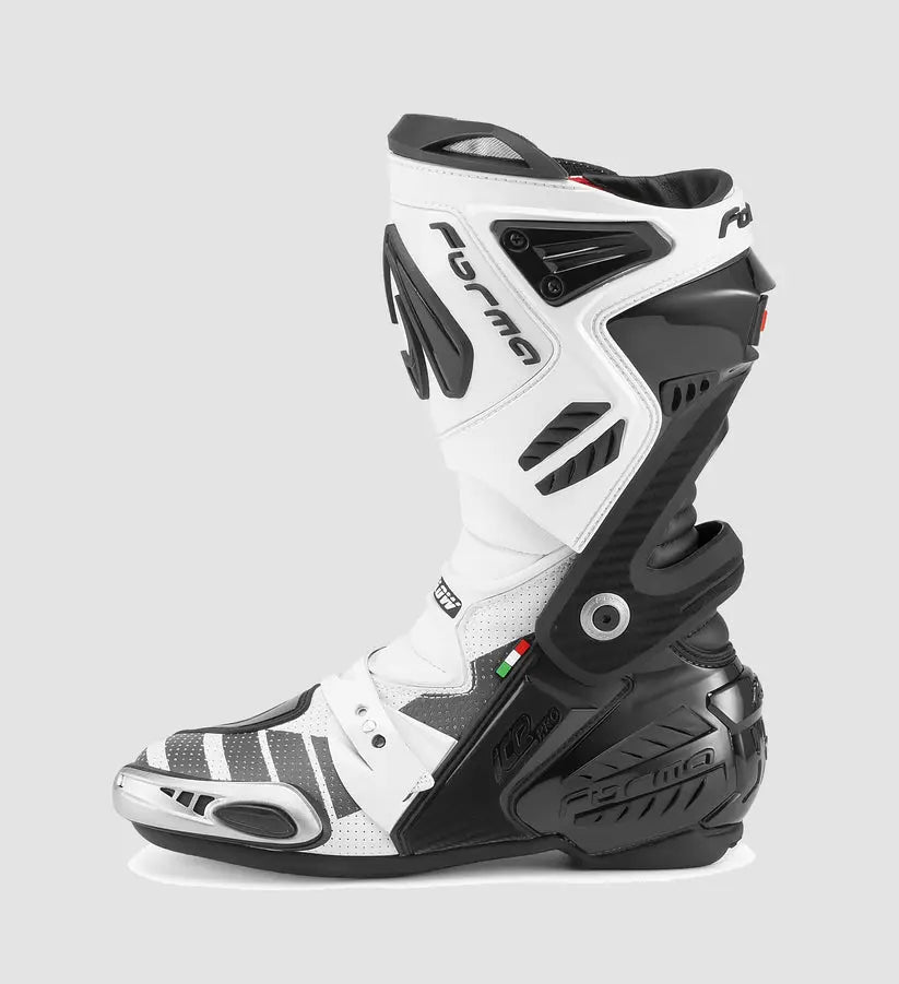Forma Ice Pro Flow Boots Black / White FREE UK Delivery, FREE 365 Day Returns | Moto Central