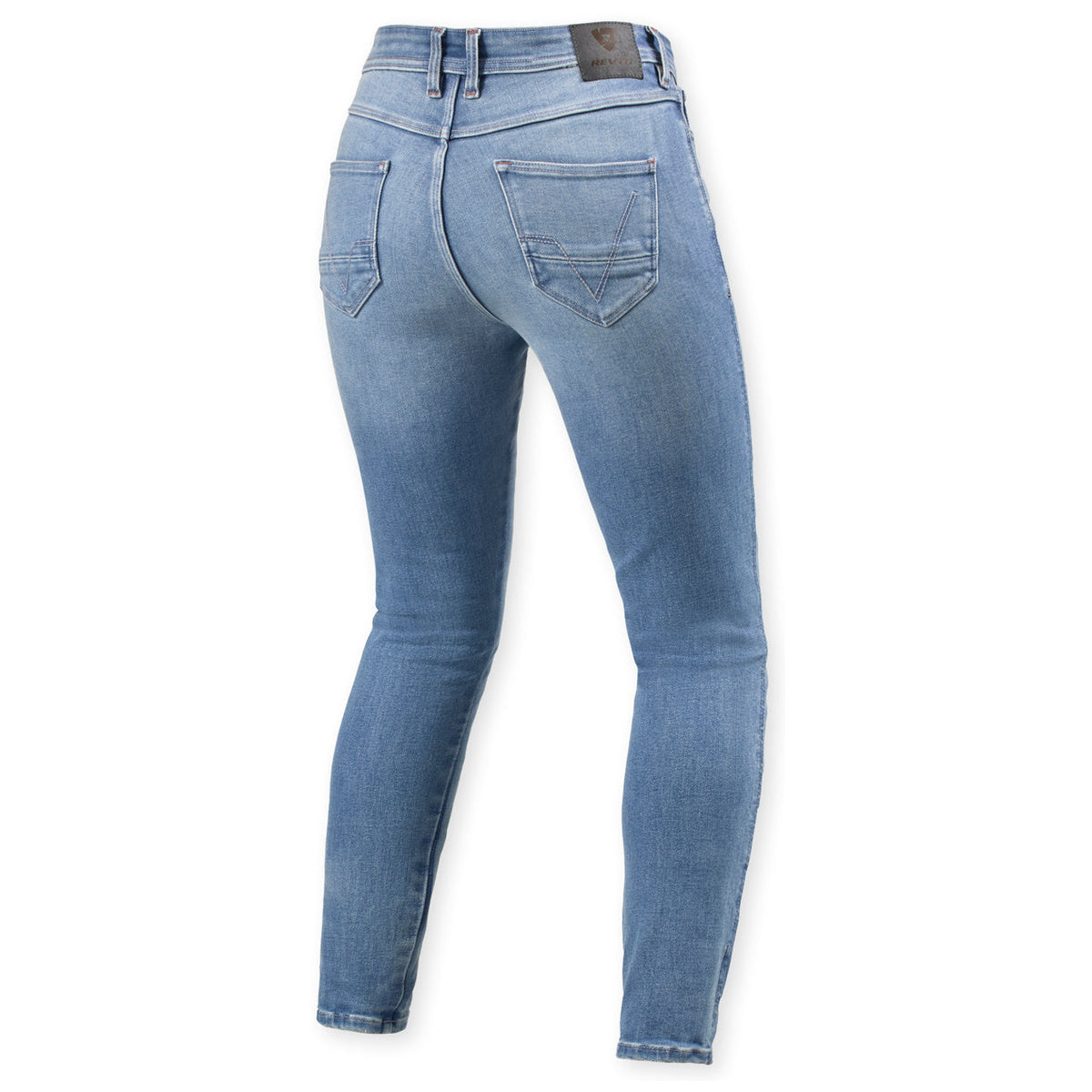 Revit Shelby 3 Skiny Fit Ladies Jeans Light Blue Vintage motorcycle trousers, rear view