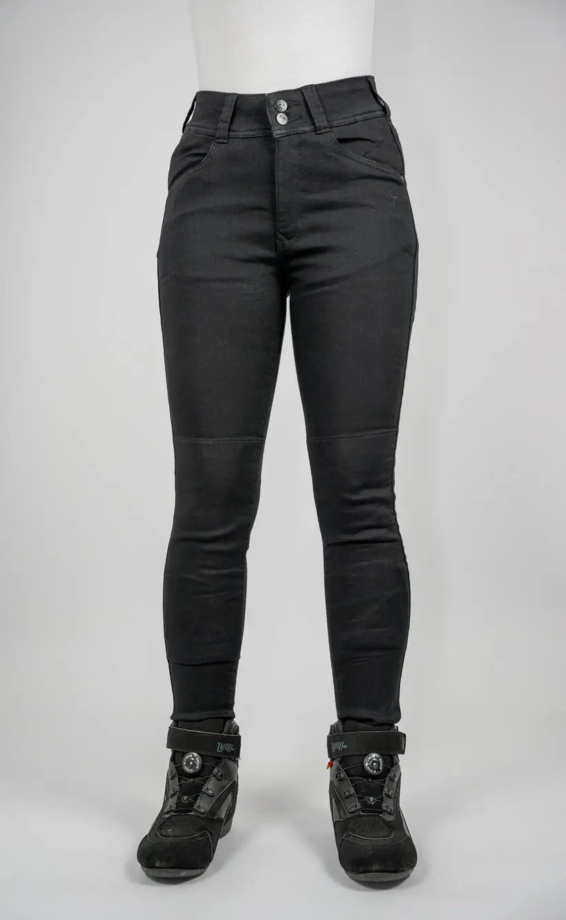 Bull-it Fury Ladies Skinny Fit Denim Jeans Black  - FREE UK Shipping, FREE 365 Day Returns | Moto Central