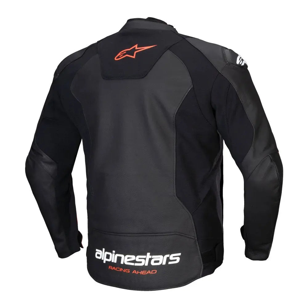 Alpinestars Faster V3 Leather Jacket Black / Fluo Red - FREE UK Shipping, FREE 365 Day Returns | Moto Central