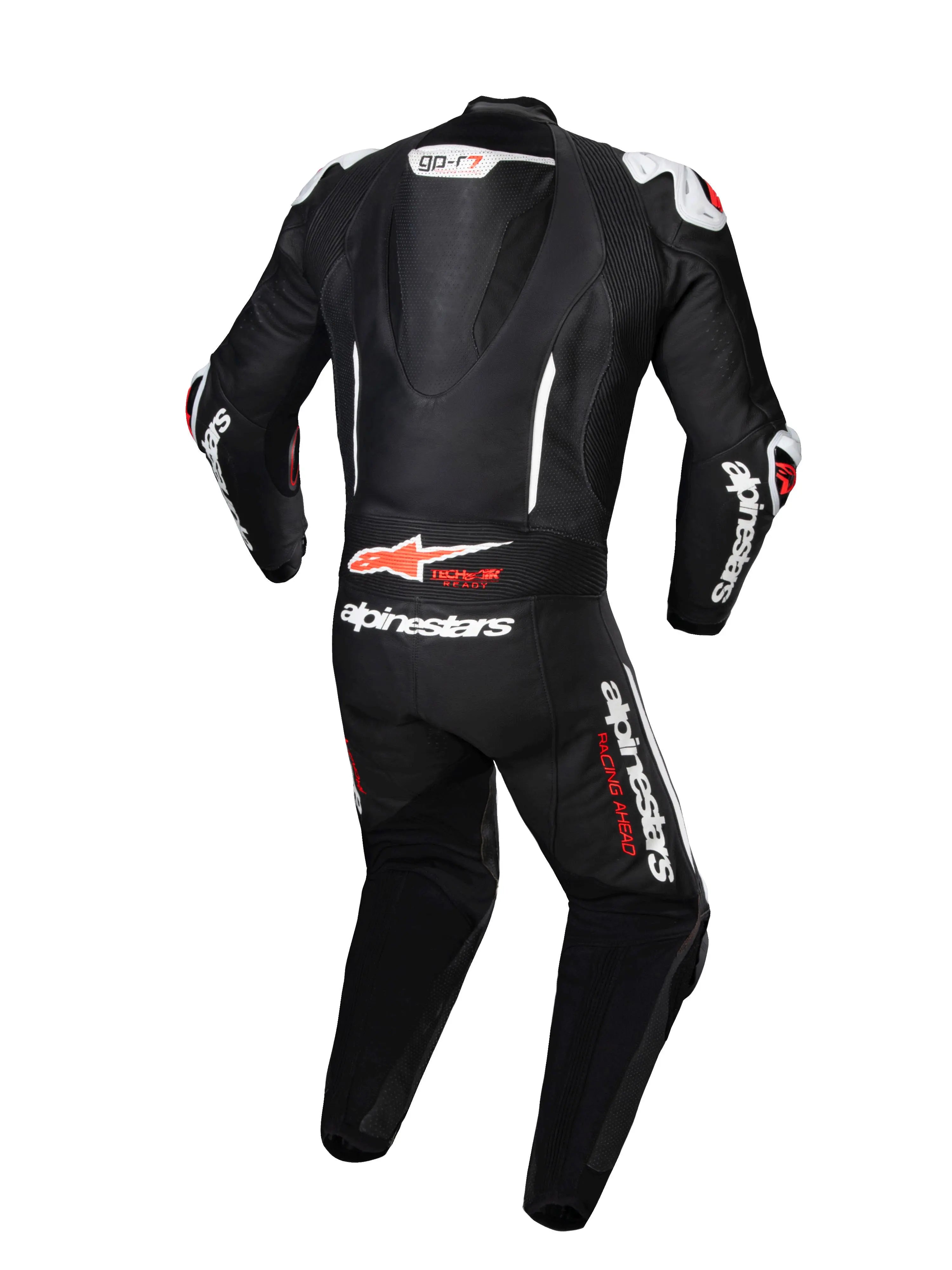 Alpinestars GP-R7 One Piece Leather Suit Black / White / Fluo Red - FREE UK Shipping, FREE 365 Day Returns | Moto Central
