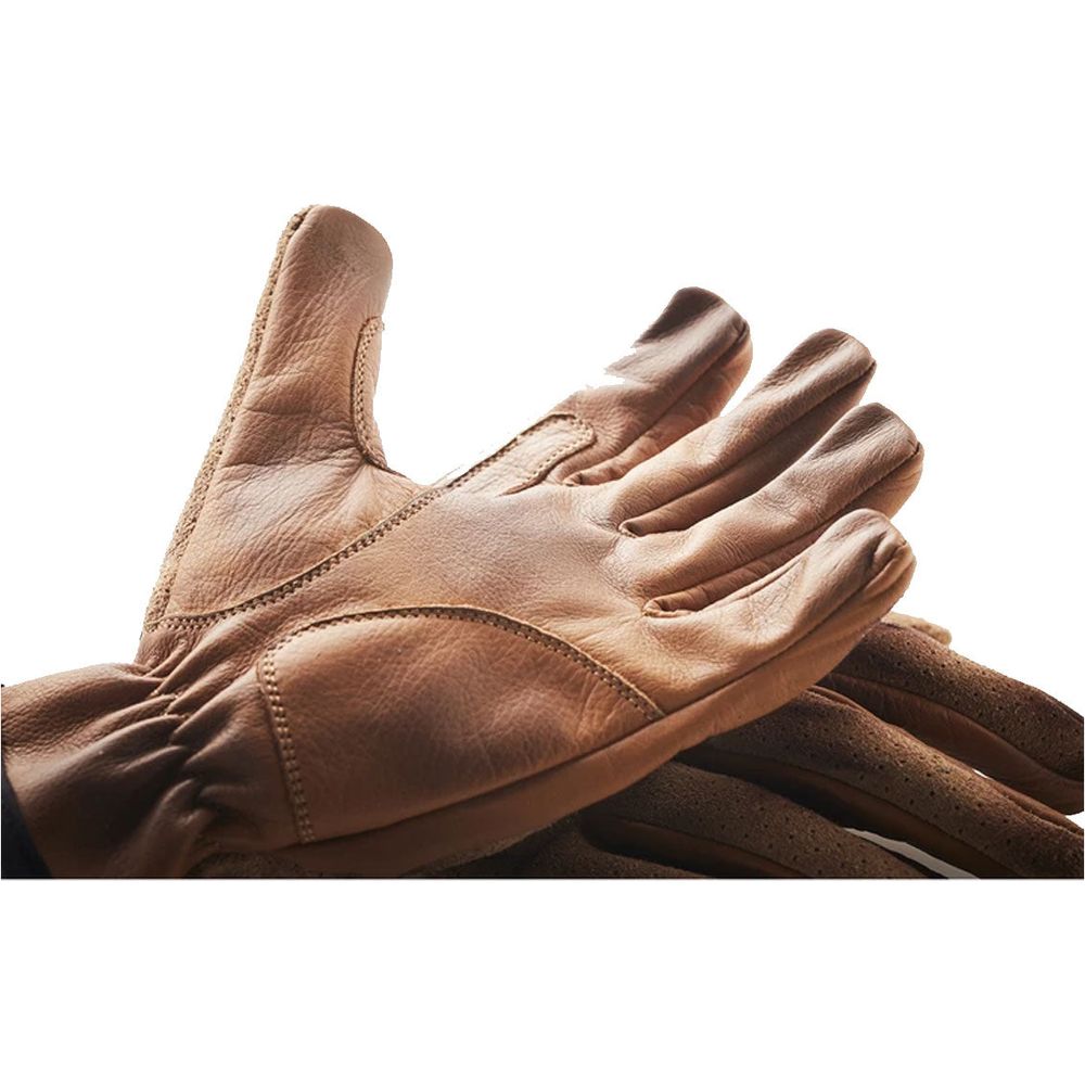 Fuel Flat Leather Gloves Brown