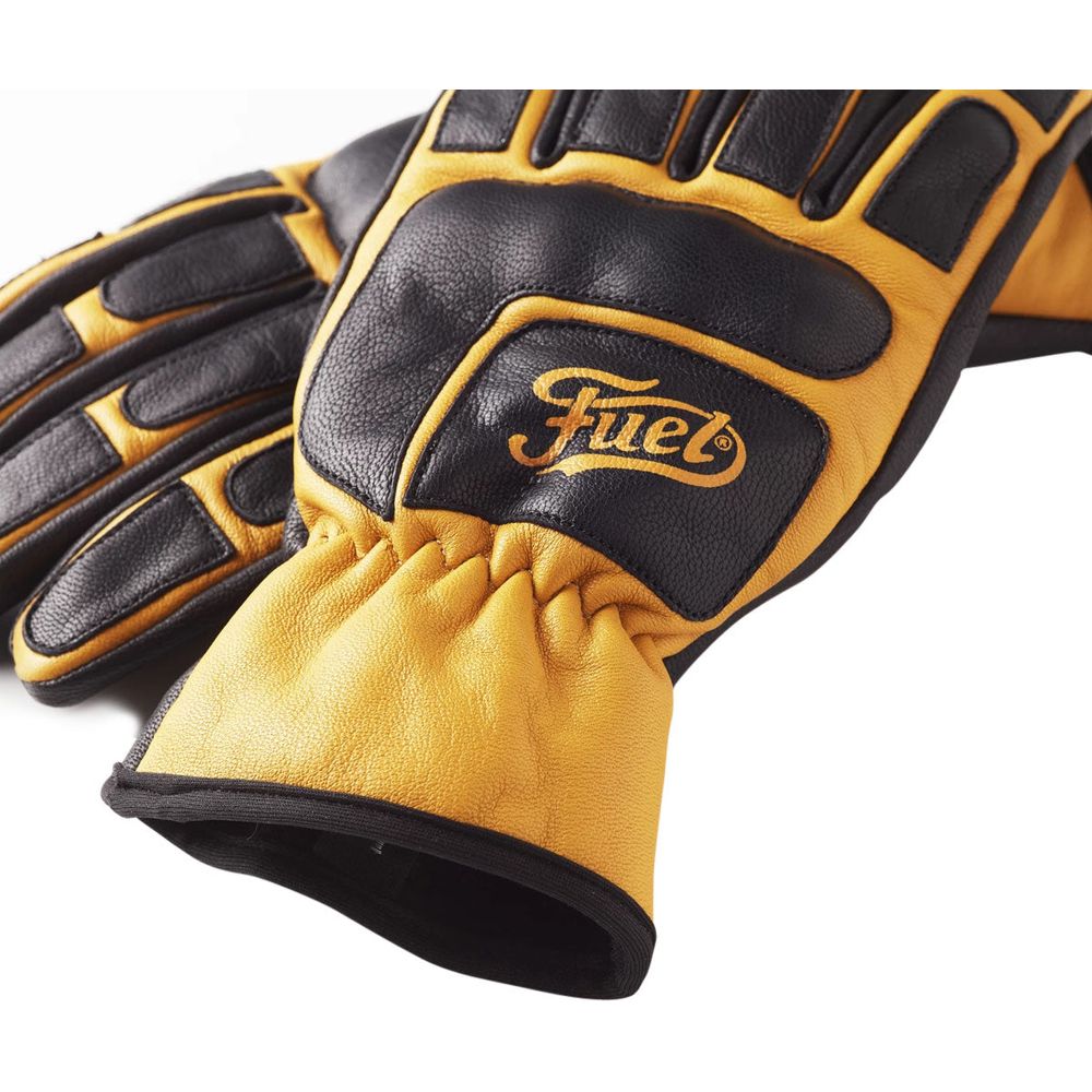Fuel Moto X Leather Gloves Yellow / Black