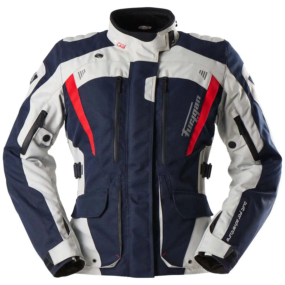 Furygan Apalaches Evo Ladies Textile Jacket Blue / Pearl / Red FREE UK Delivery, FREE 365 Day Returns | Moto Central