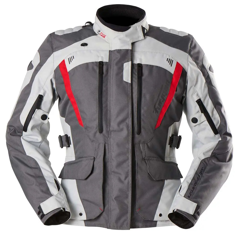Furygan Apalaches Evo Ladies Textile Jacket Grey / Pearl / Red FREE UK Delivery, FREE 365 Day Returns | Moto Central