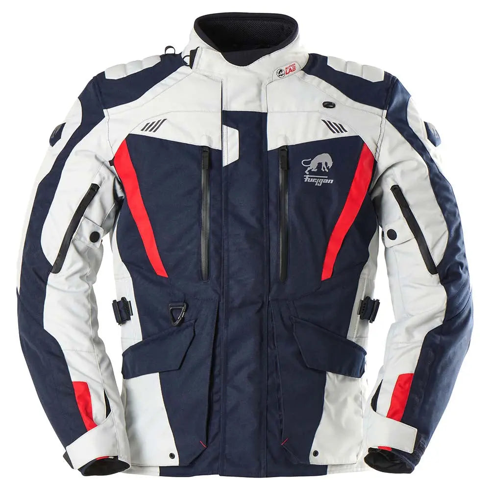 Furygan Apalaches Evo Textile Jacket Blue / Pearl / Red - FREE UK Shipping, FREE 365 Day Returns | Moto Central