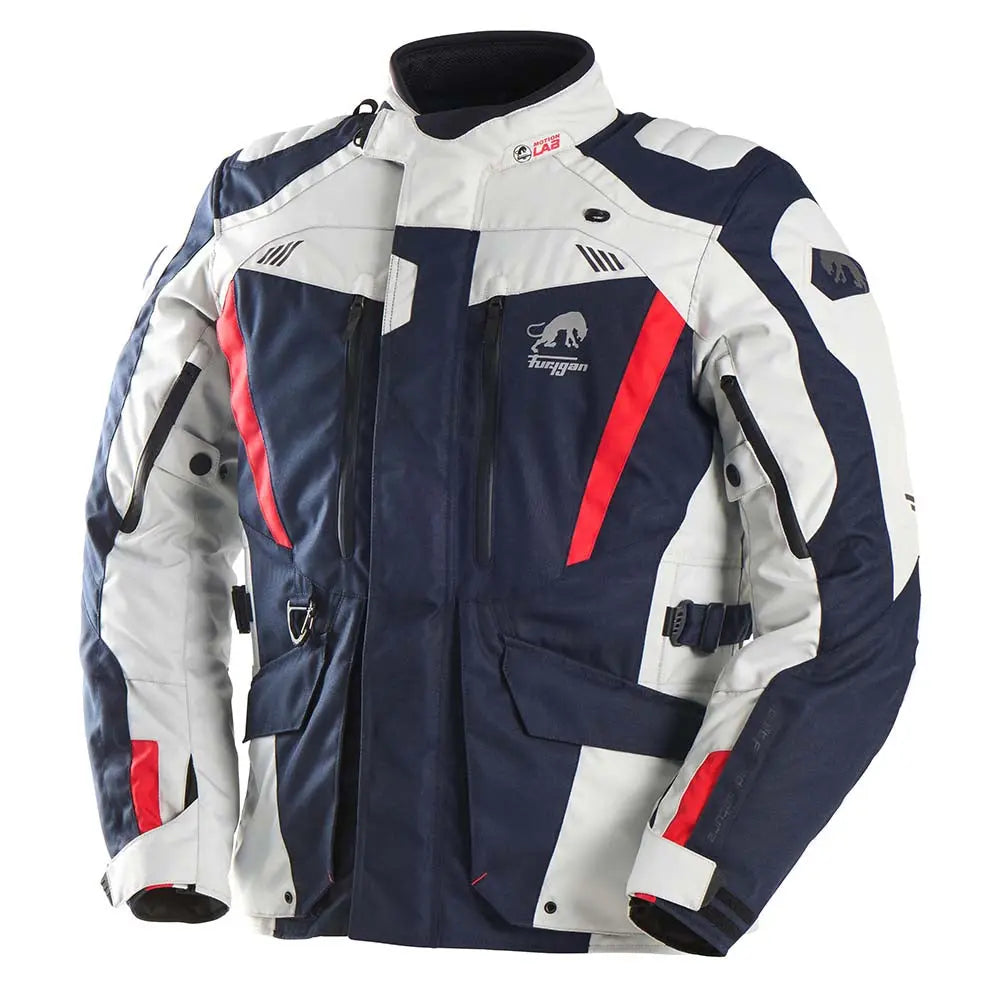 Furygan Apalaches Evo Textile Jacket Blue / Pearl / Red FREE UK Delivery, FREE 365 Day Returns | Moto Central