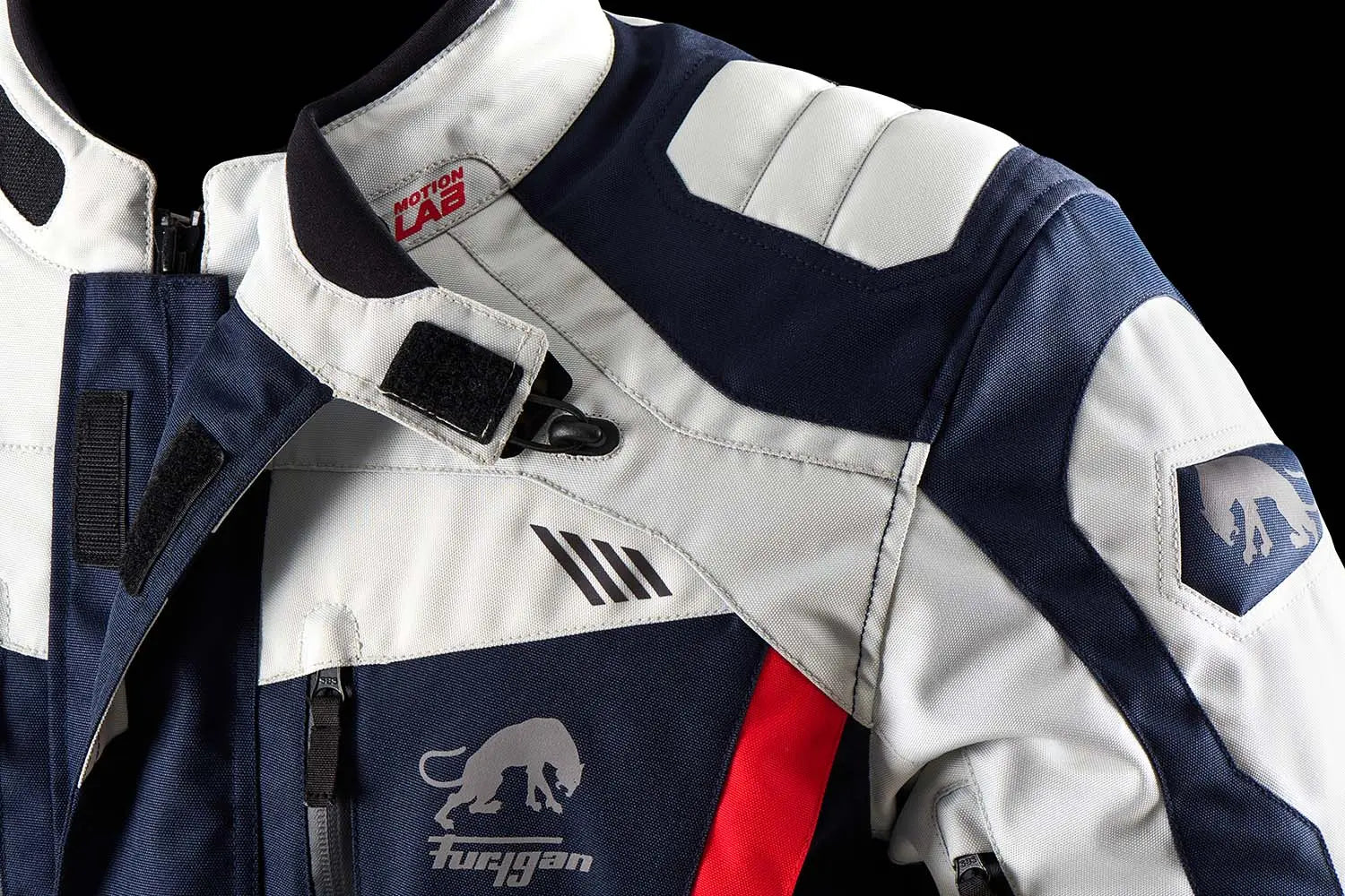 Furygan Apalaches Evo Textile Jacket Blue / Pearl / Red FREE UK Delivery, FREE 365 Day Returns | Moto Central