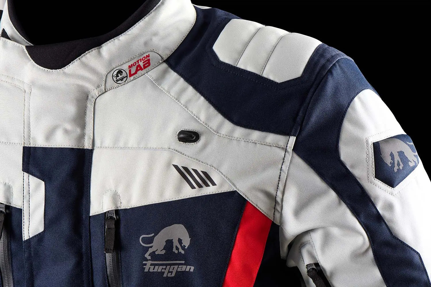 Furygan Apalaches Evo Textile Jacket Blue / Pearl / Red FREE UK Delivery, FREE 365 Day Returns | Moto Central