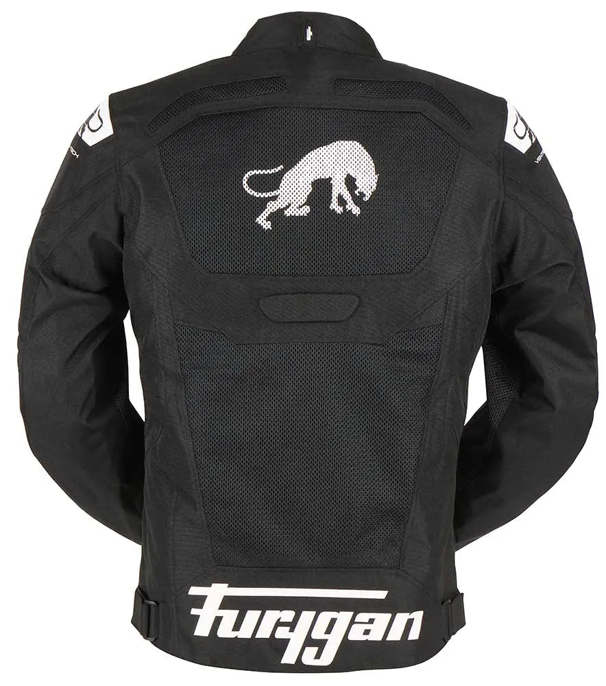 Furygan Atom Vented Evo Textile Jacket Black / White FREE UK Delivery, FREE 365 Day Returns | Moto Central