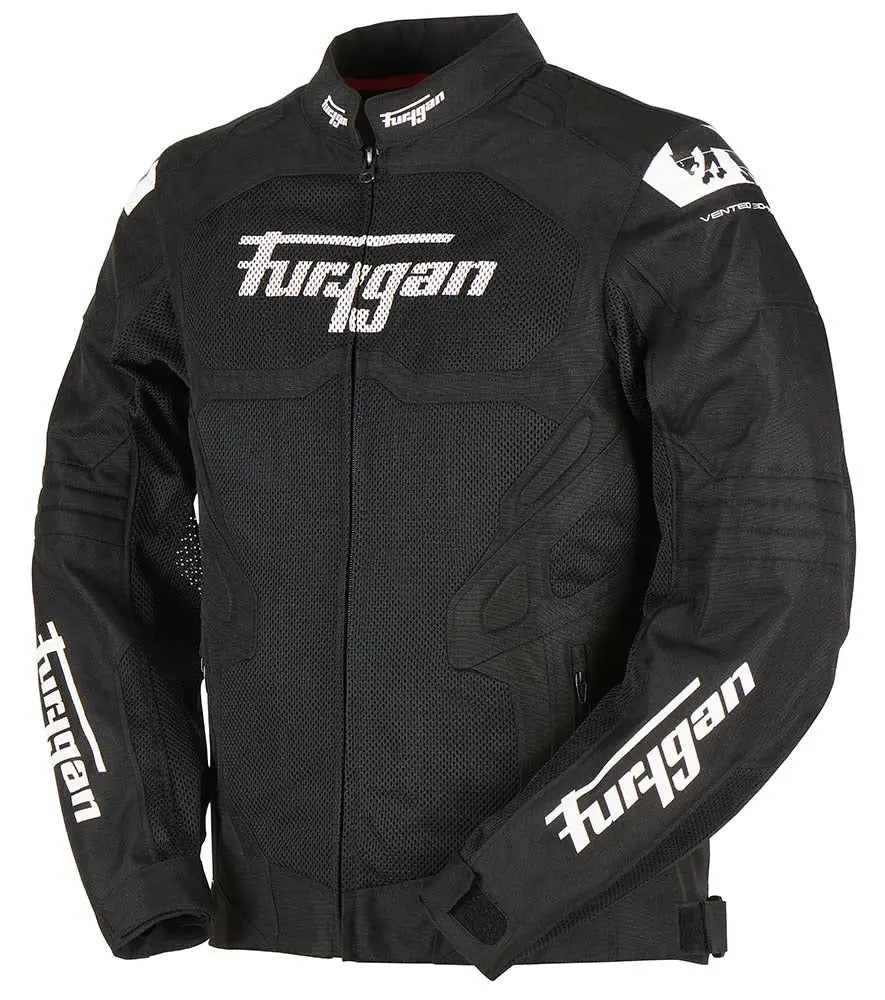 Furygan Atom Vented Evo Textile Jacket Black / White FREE UK Delivery, FREE 365 Day Returns | Moto Central