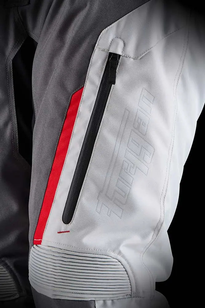 Furygan Killington Textile Trouser Grey / Pearl / Red FREE UK Delivery, FREE 365 Day Returns | Moto Central