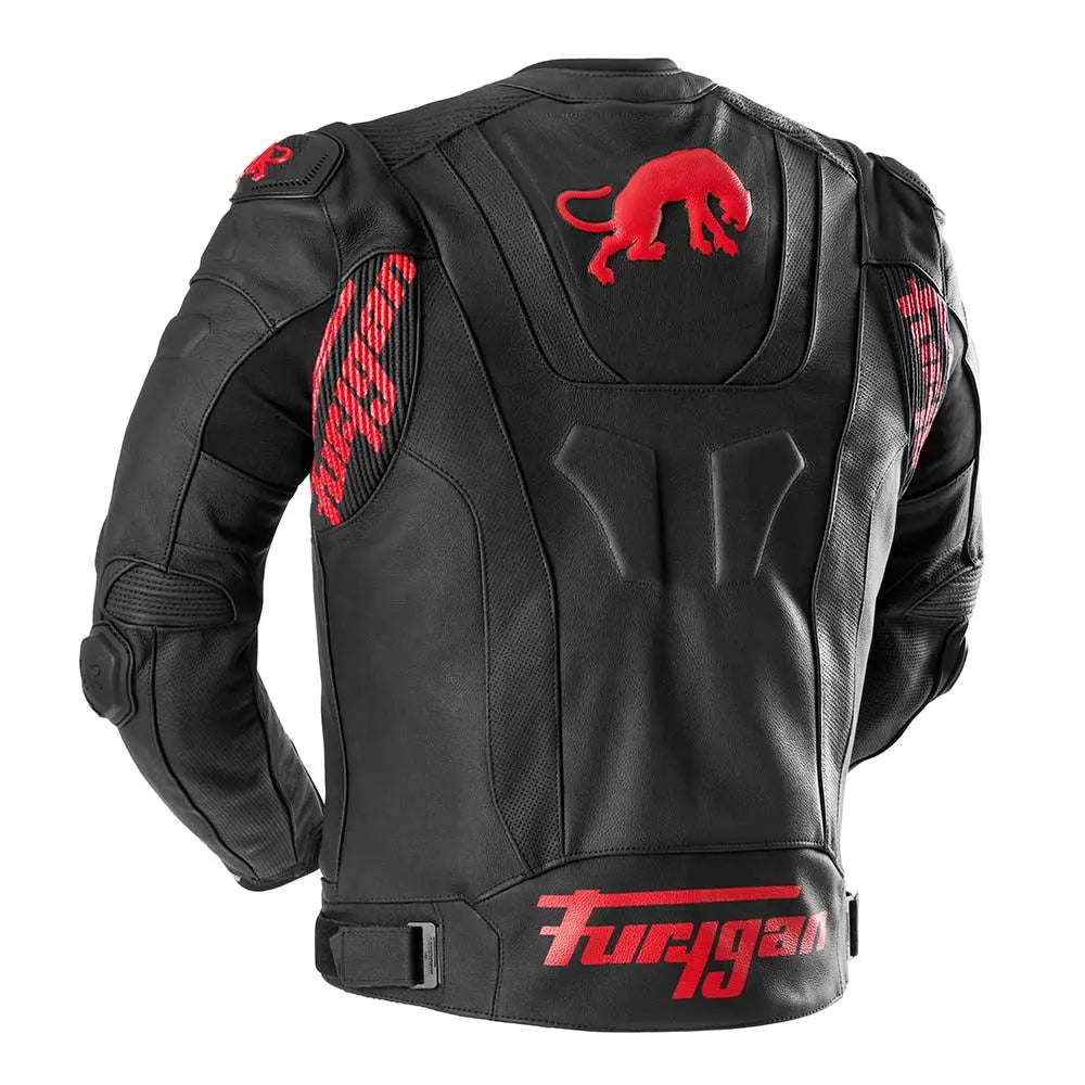 Furygan Raptor Evo 3 Leather Jacket Black / Red FREE UK Delivery, FREE 365 Day Returns | Moto Central