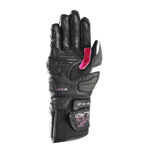 Furygan STYG15 Ladies Leather Gloves Black / Pink FREE UK Delivery, FREE 365 Day Returns | Moto Central