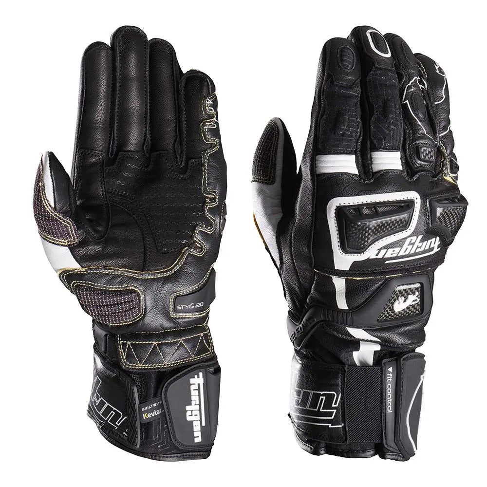 Furygan STYG20 X Kevlar Gloves Black / White FREE UK Delivery, FREE 365 Day Returns | Moto Central
