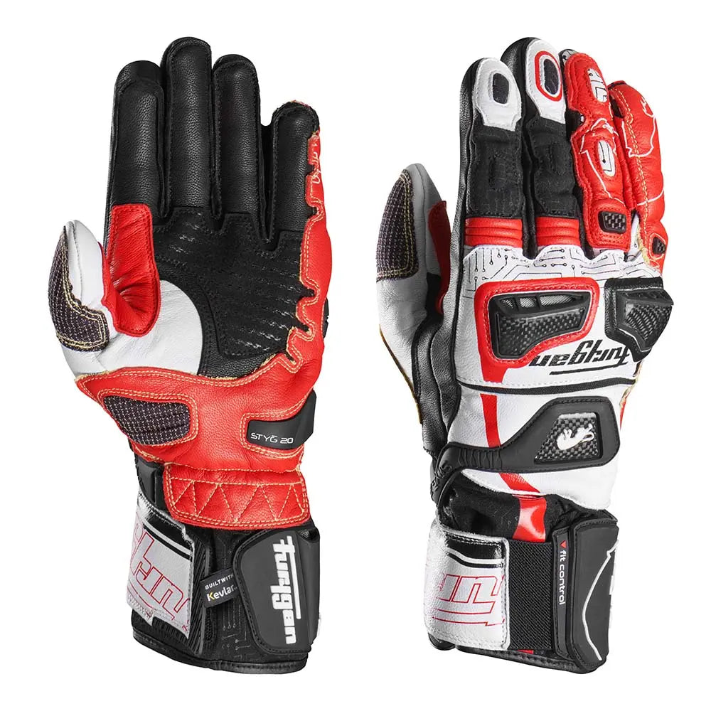 Furygan STYG20 X Kevlar Gloves Black / White / Red FREE UK Delivery, FREE 365 Day Returns | Moto Central