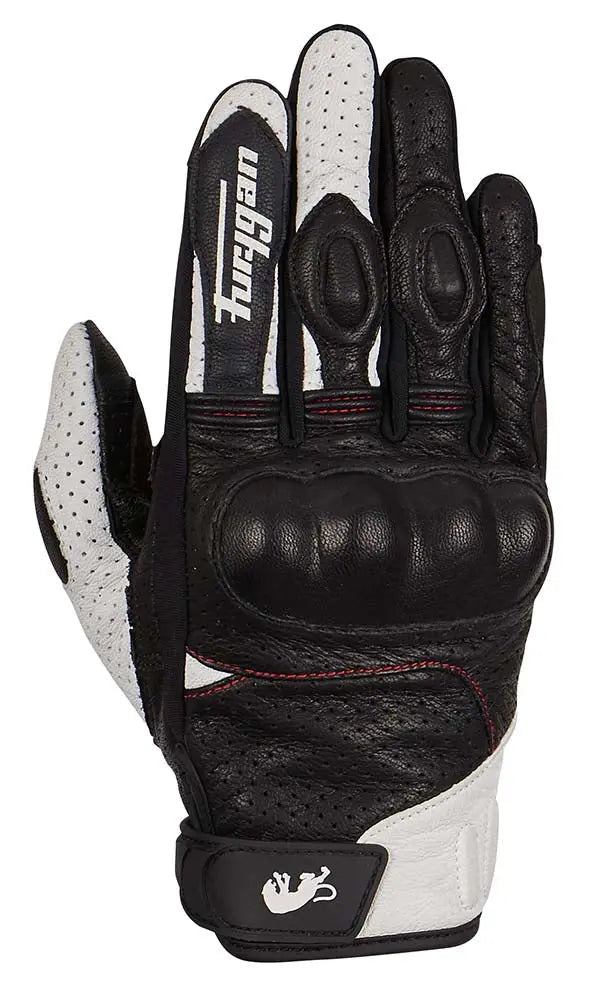 Furygan TD21 Vented Leather Gloves Black / White / Red FREE UK Delivery, FREE 365 Day Returns | Moto Central