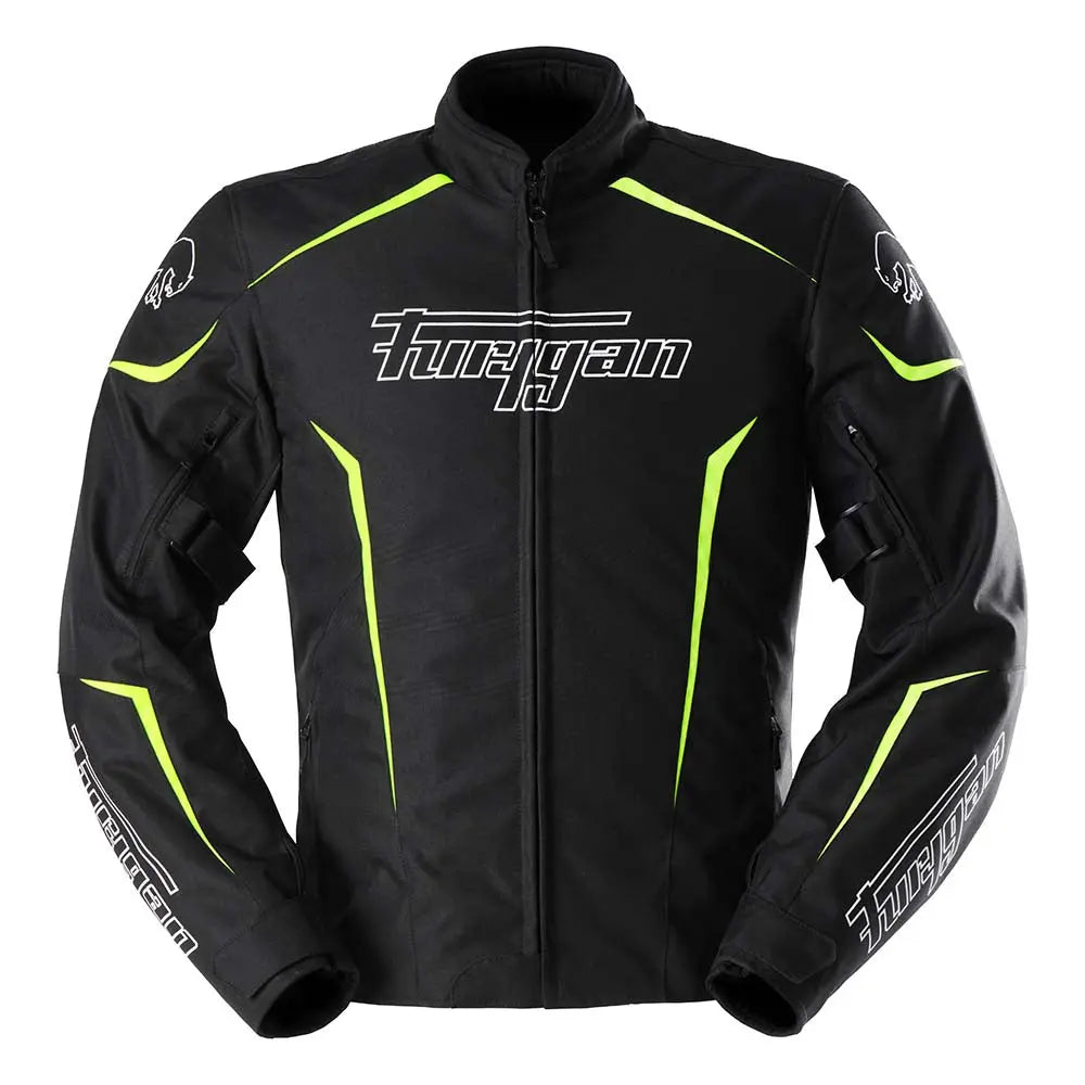 Furygan Yori Textile Jacket Black / White / Fluo Yellow FREE UK Delivery, FREE 365 Day Returns | Moto Central