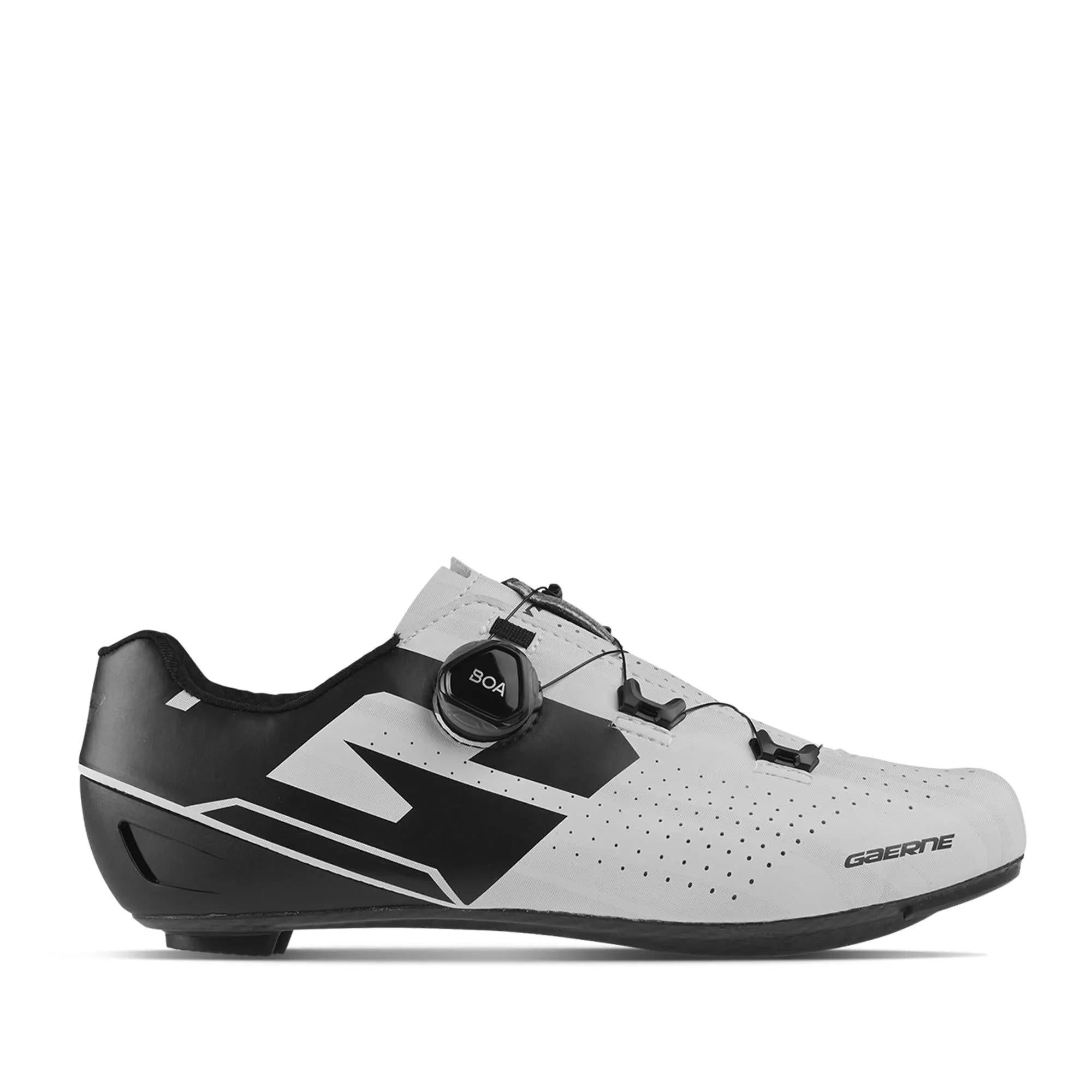 Gaerne Carbon Fulgor Cycling Shoes Black / White - FREE UK Shipping, FREE 365 Day Returns | Moto Central