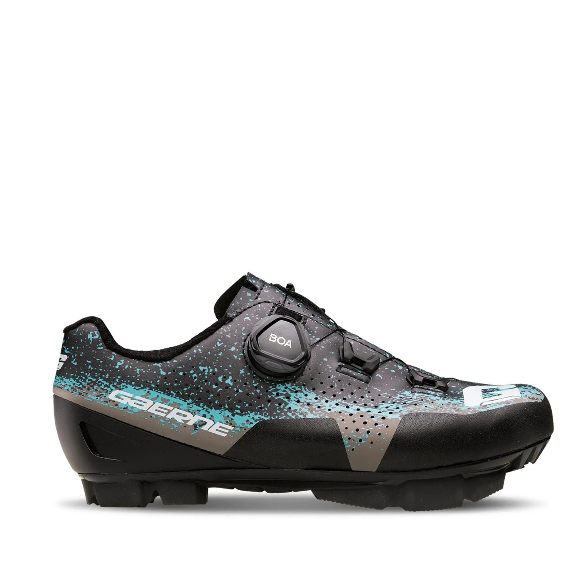 Gaerne Lampo Ladies MTB Shoes Matt Black Grey Azure - FREE UK Shipping, FREE 365 Day Returns | Moto Central