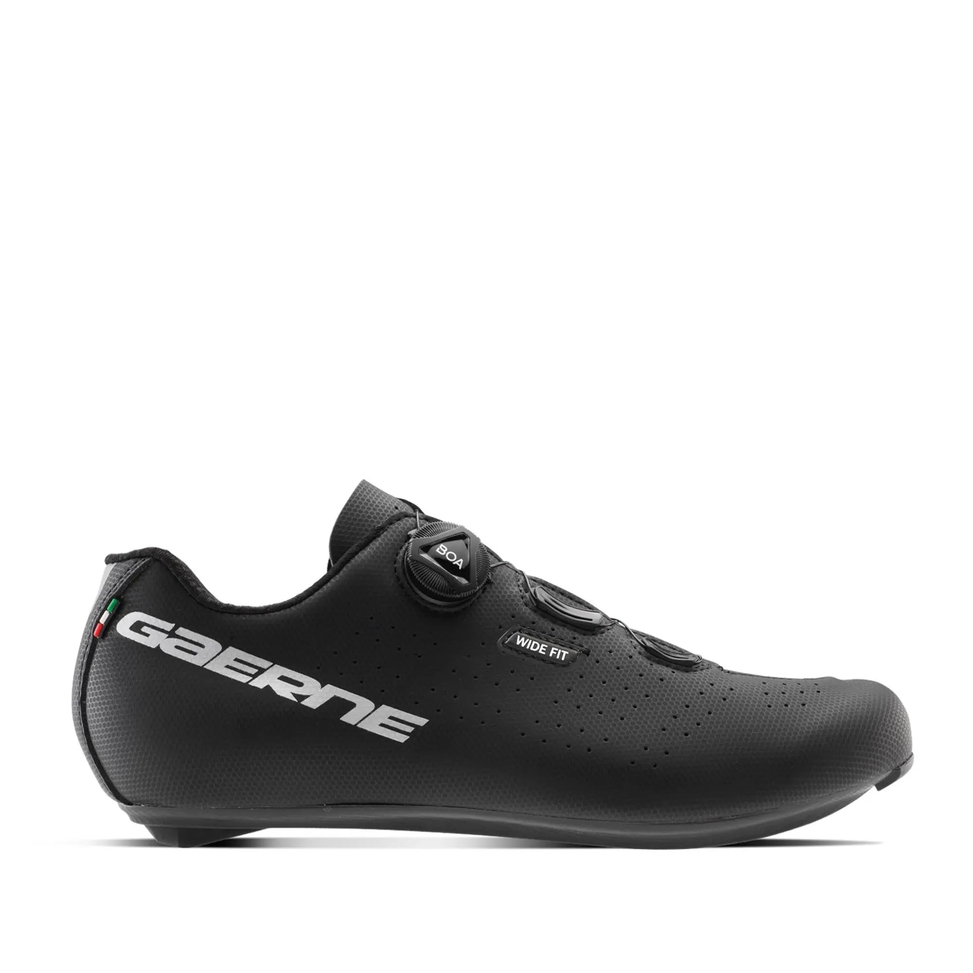 Gaerne Sprint Wide Road Cycling Shoes Matt Black - FREE UK Shipping, FREE 365 Day Returns | Moto Central