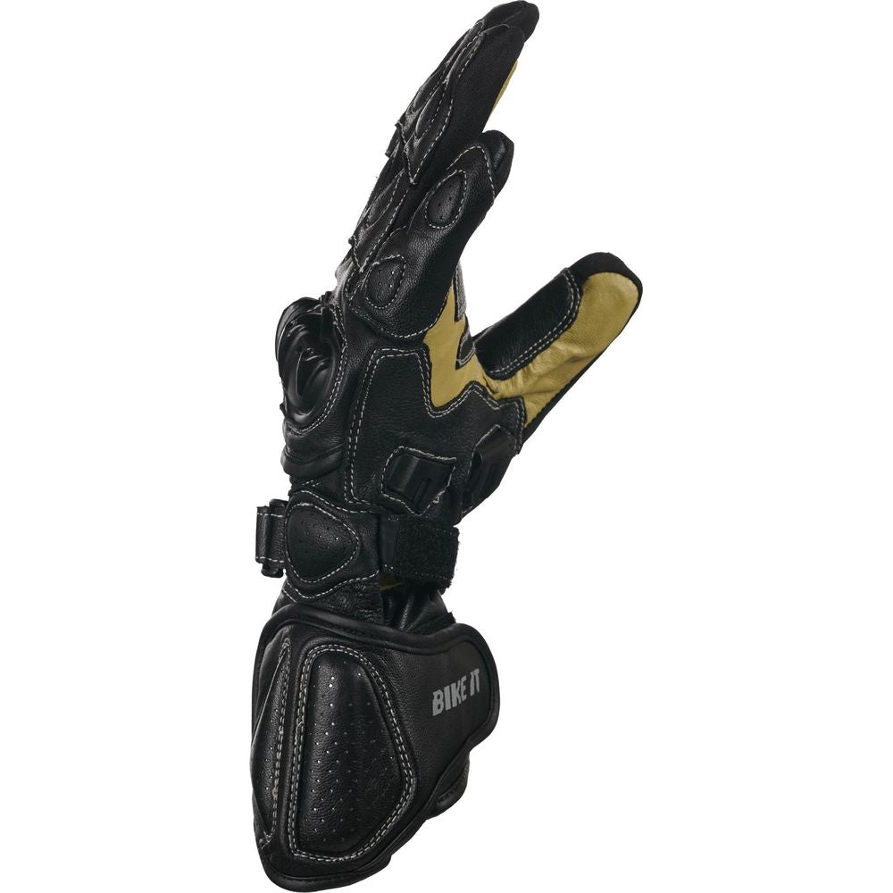 Bike It Ultimate Track UTG Leather Gloves Black