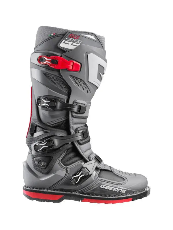 Gaerne SG.22 MX Boots Anthracite / Black / Red - FREE UK Shipping, FREE 365 Day Returns | Moto Central