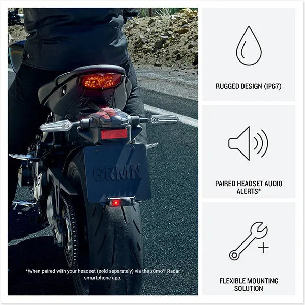 Garmin Zumo R1 Motorcycle Rearview & Blind Spot Radar Black FREE UK Delivery, FREE 365 Day Returns | Moto Central