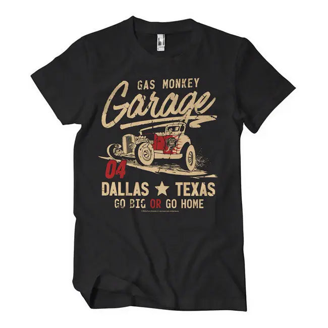 Gas Monkeys Garage Go Big Or Go Home T-Shirt Black - FREE UK Shipping, FREE 365 Day Returns | Moto Central