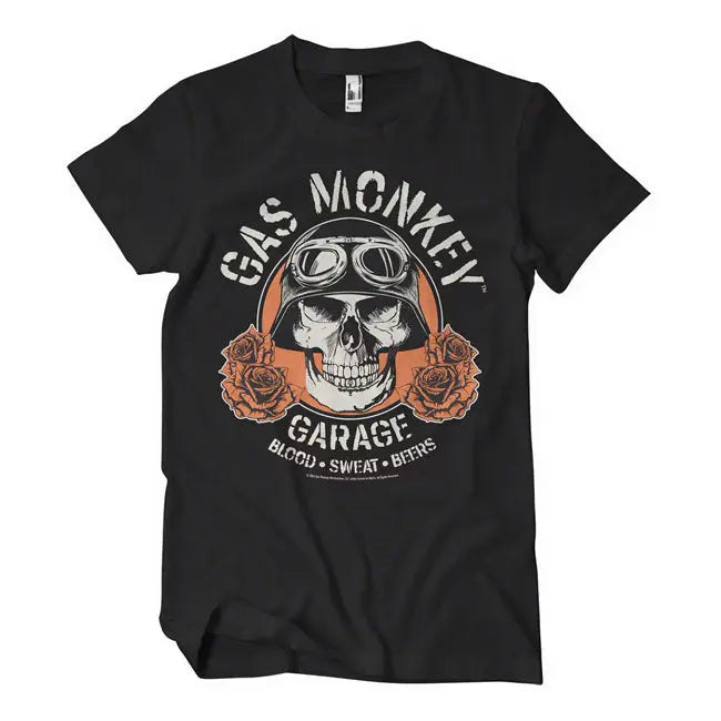 Gas Monkeys Garage Skull T-Shirt Black - FREE UK Shipping, FREE 365 Day Returns | Moto Central