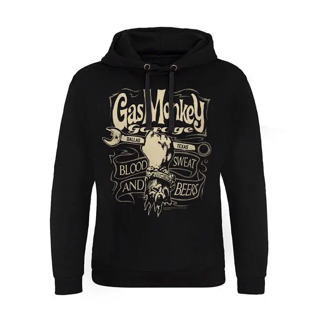 Gas Monkeys Garage Wrench Label Epic Hoodie Black - FREE UK Shipping, FREE 365 Day Returns | Moto Central