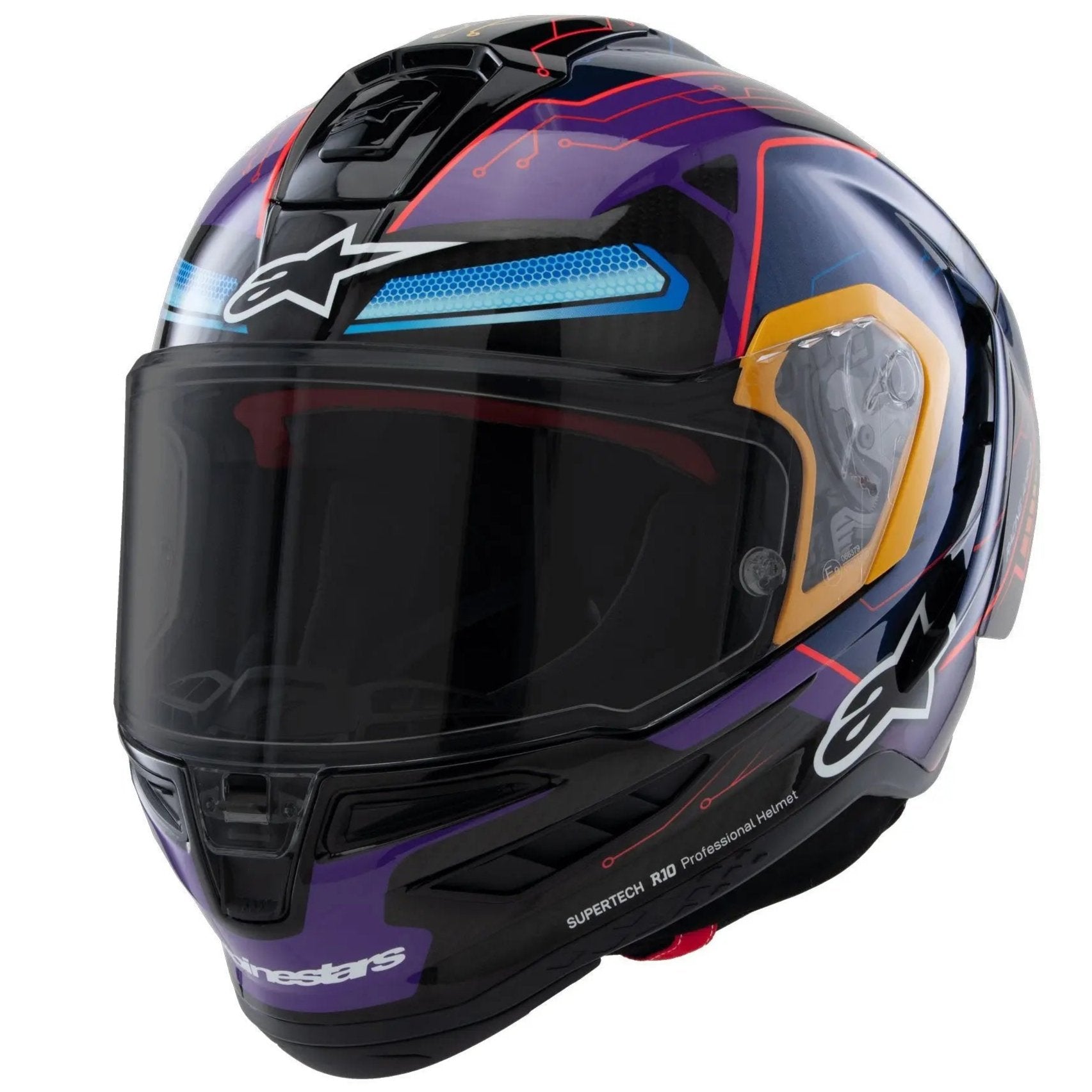 Alpinestars Supertech R10 Martinator R01 Helmet Blue/Purple/Gloss Red