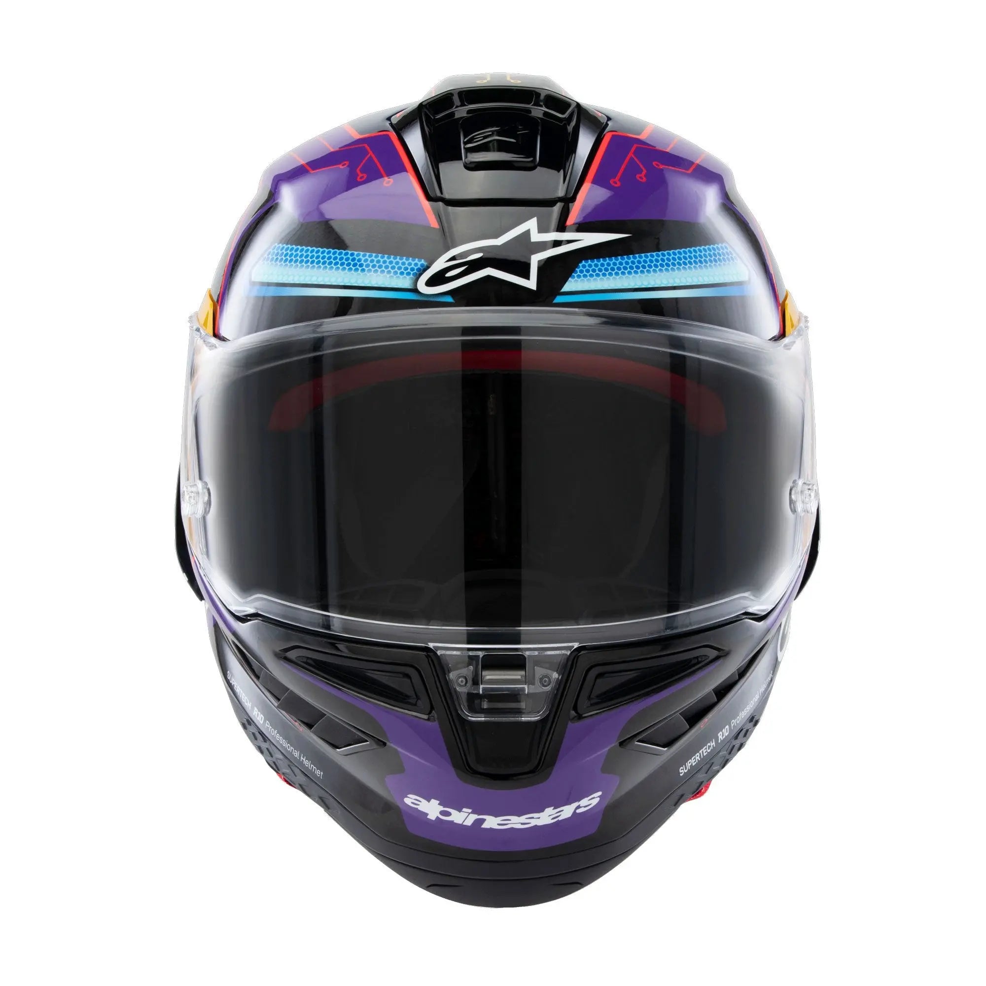 Alpinestars Supertech R10 Martinator R01 Full Face Helmet Blue / Purple / Gloss Red - FREE UK Shipping, FREE 365 Day Returns | Moto Central