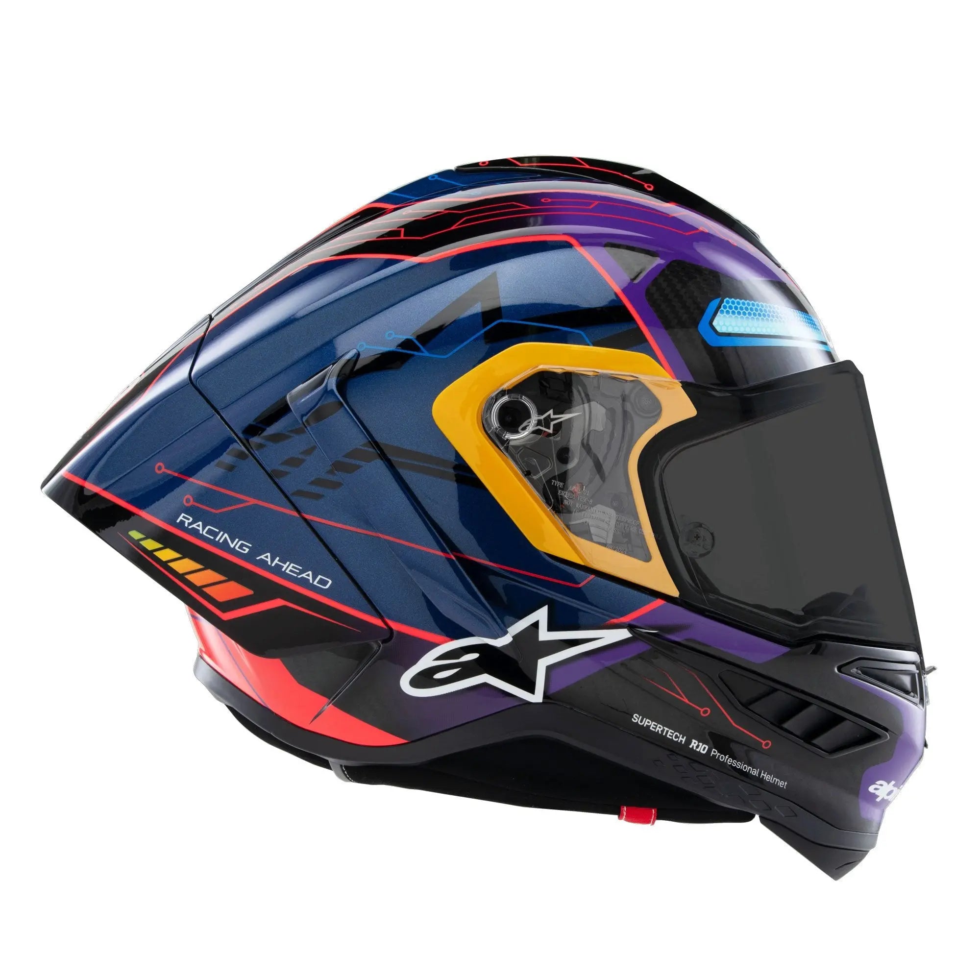 Alpinestars Supertech R10 Martinator R01 Full Face Helmet Blue / Purple / Gloss Red - FREE UK Shipping, FREE 365 Day Returns | Moto Central