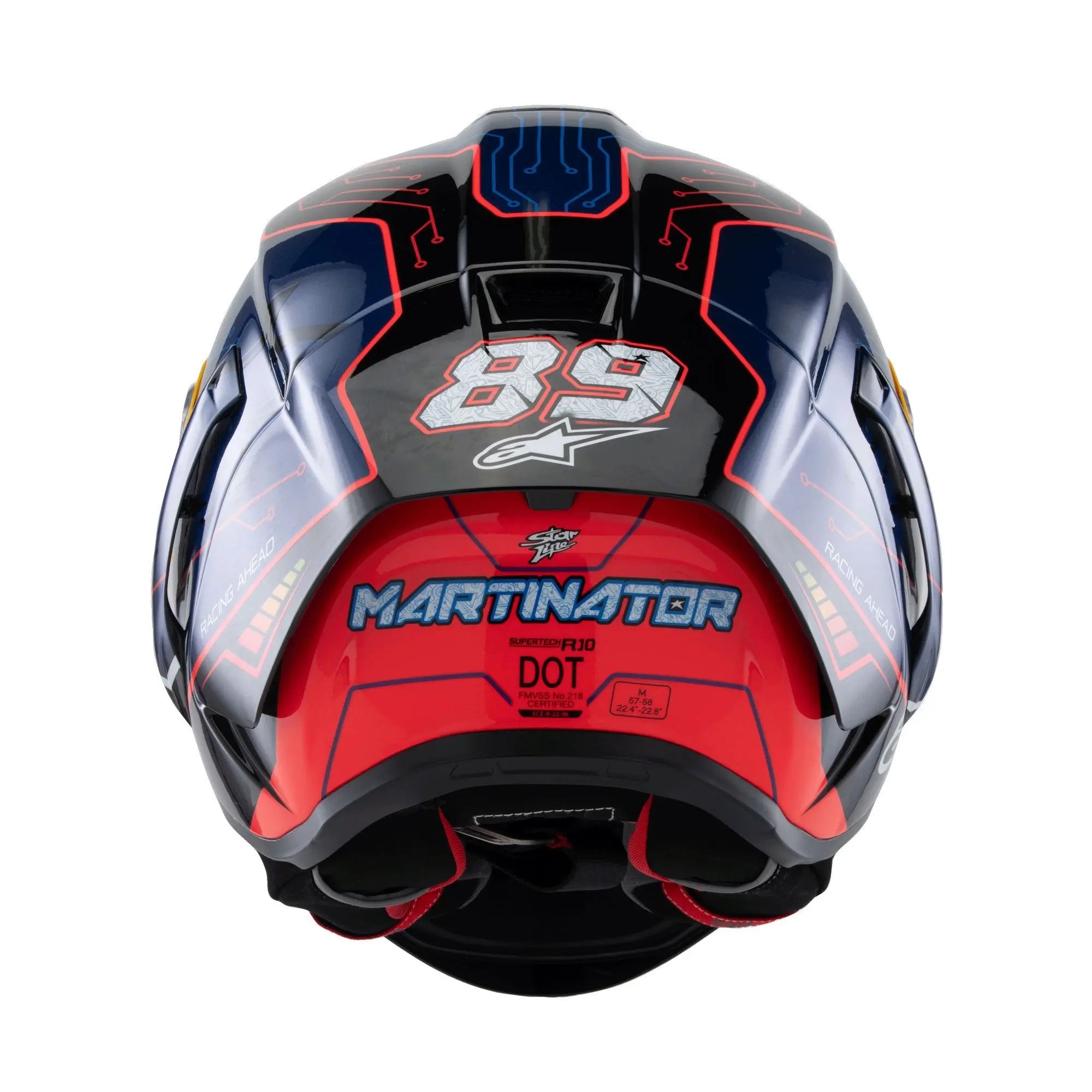 Alpinestars Supertech R10 Martinator R01 Full Face Helmet Blue / Purple / Gloss Red - FREE UK Shipping, FREE 365 Day Returns | Moto Central