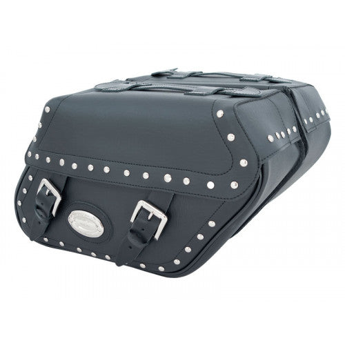Longride Studded Iparex Saddlebags Black - 27 Liters