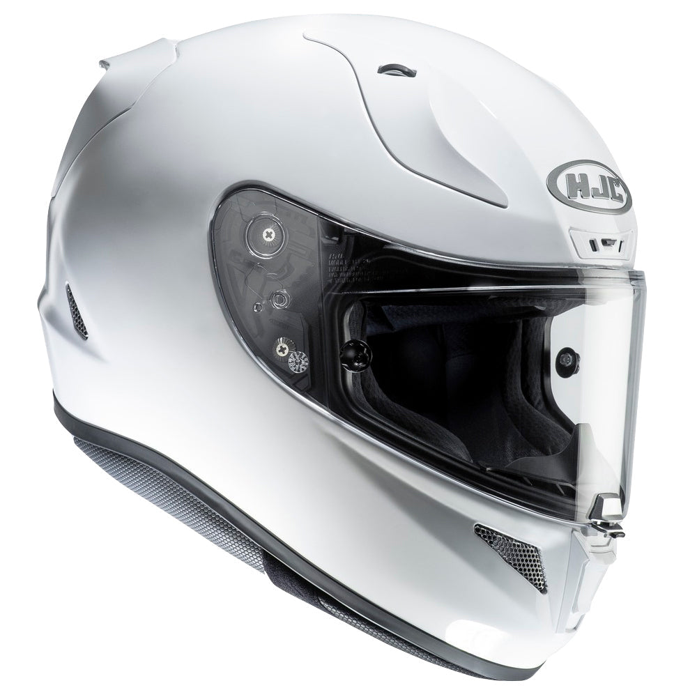 HJC RPHA 11 Pearl White, full-face motorcycle helmet product view on white background