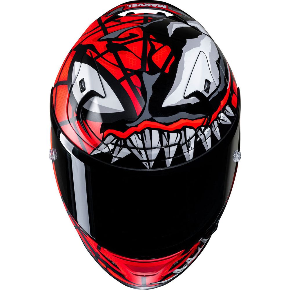 HJC RPHA 12 Maximized Venom Marvel Full Face Helmet MC1SF Black / Red - FREE UK Shipping, FREE 365 Day Returns | Moto Central