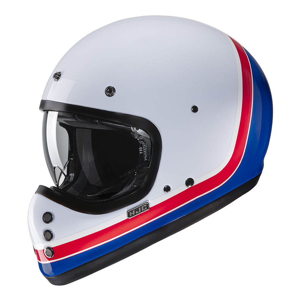 HJC V60 Scoby Full Face Helmet MC21 White / Red / Blue - FREE UK Shipping, FREE 365 Day Returns | Moto Central
